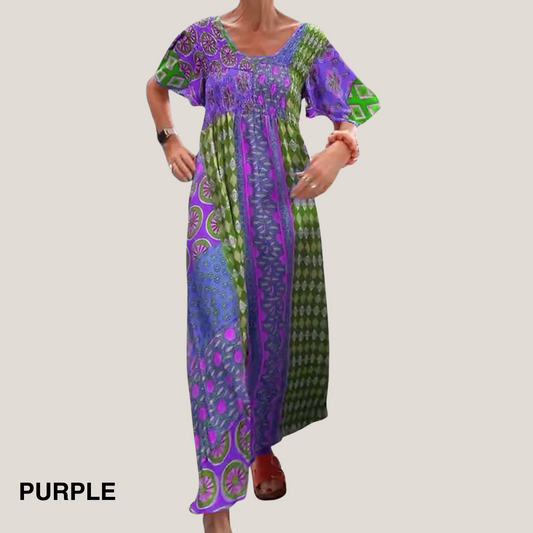 Women’s Dress | Paisley Maxi Short Sleeve
