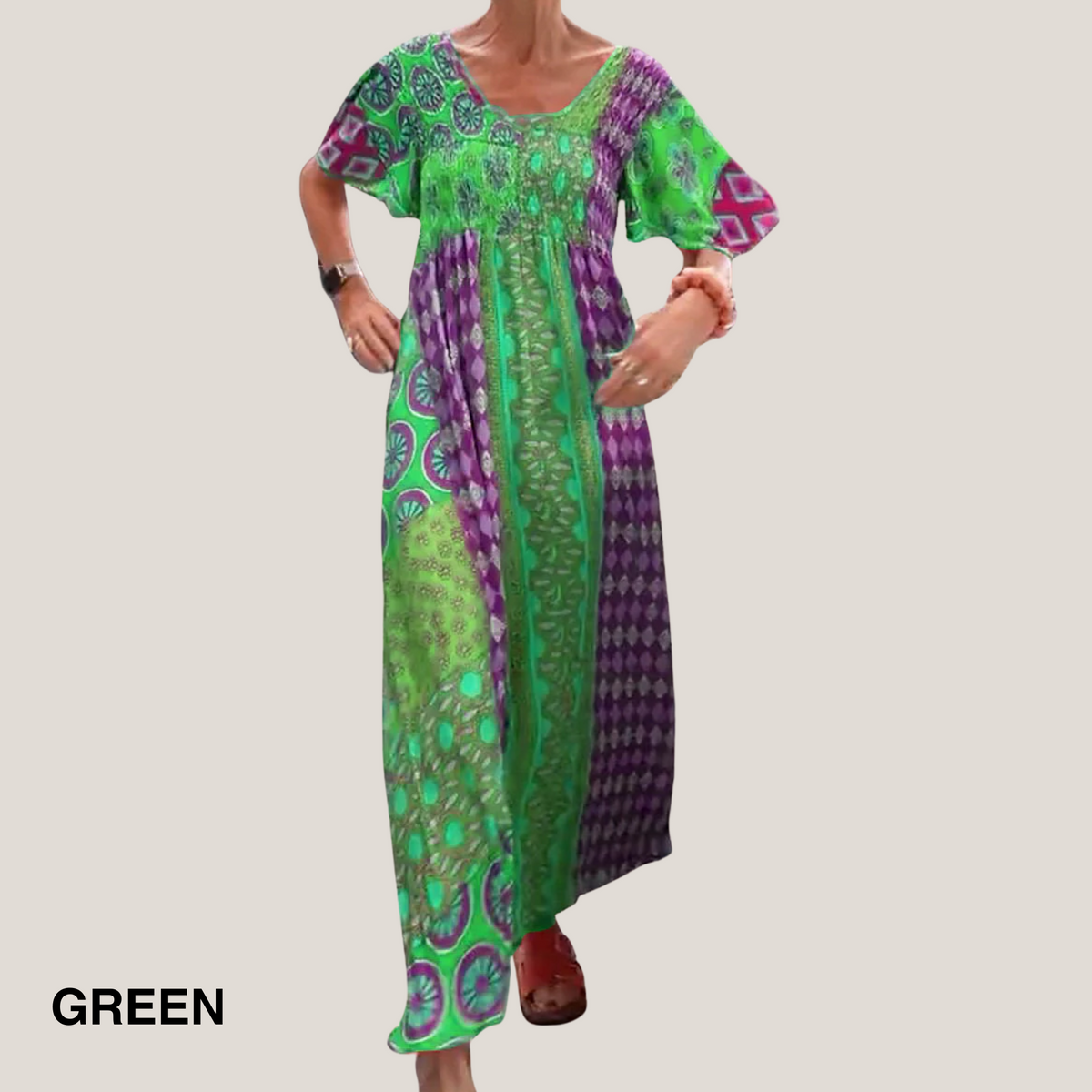 Women’s Dress | Paisley Maxi Short Sleeve