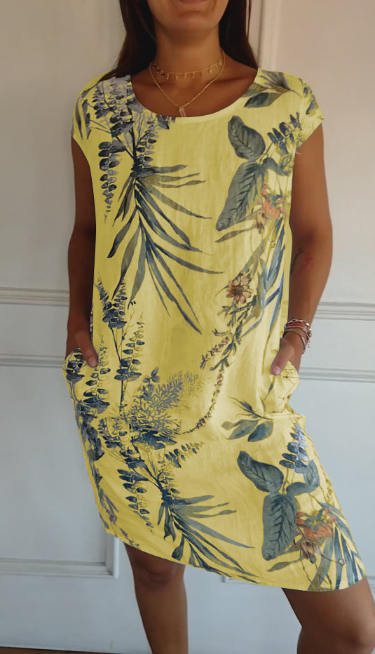 Women's Dress | Botanical Print Shift Mini