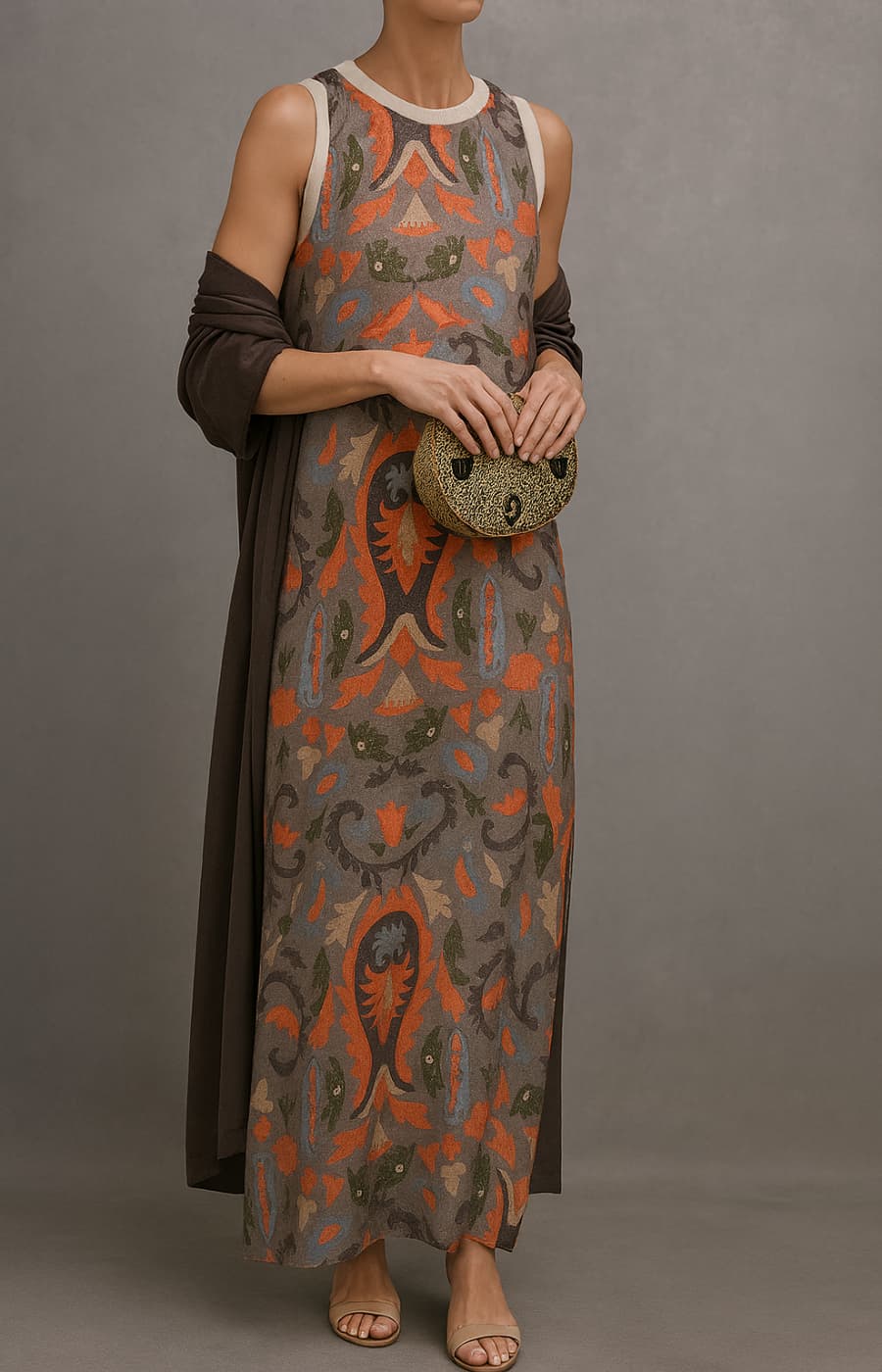 Women’s Dress | Matching Open Front Coat Maxi