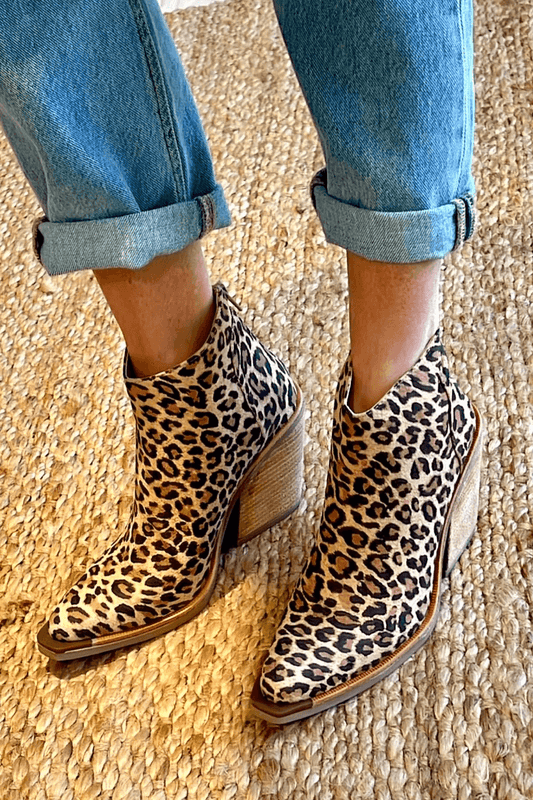 Boots for Women | Ankle-Height Block Heel and Panther Print