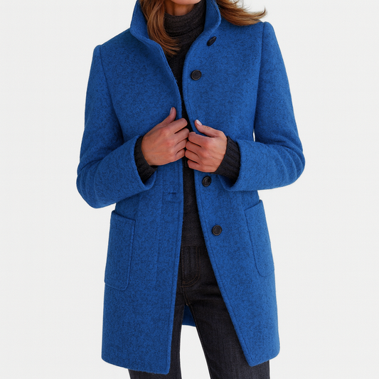 Women's Coat | Straight Cut Button Front