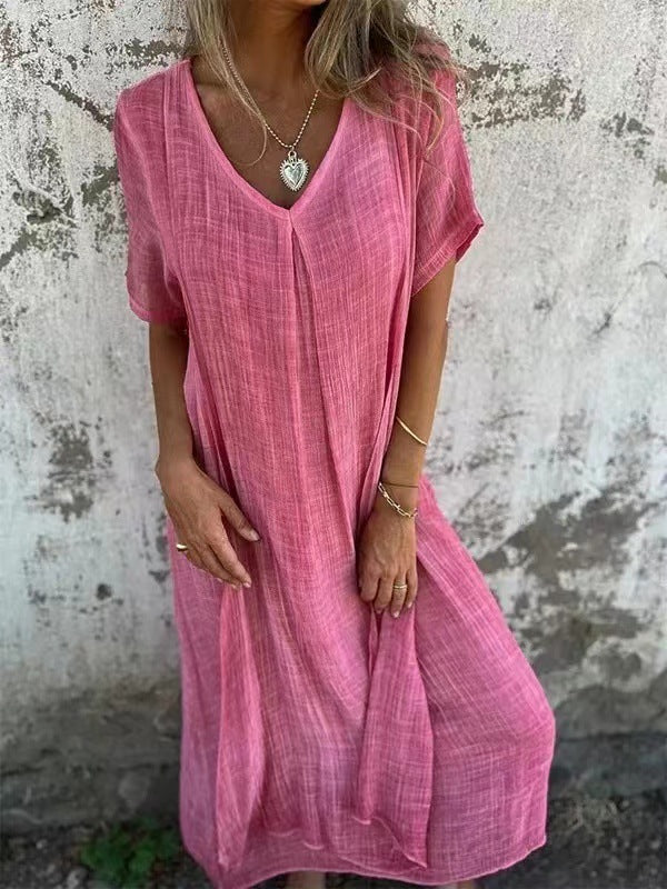 Women's Dress | Loose Midi V-Neck
