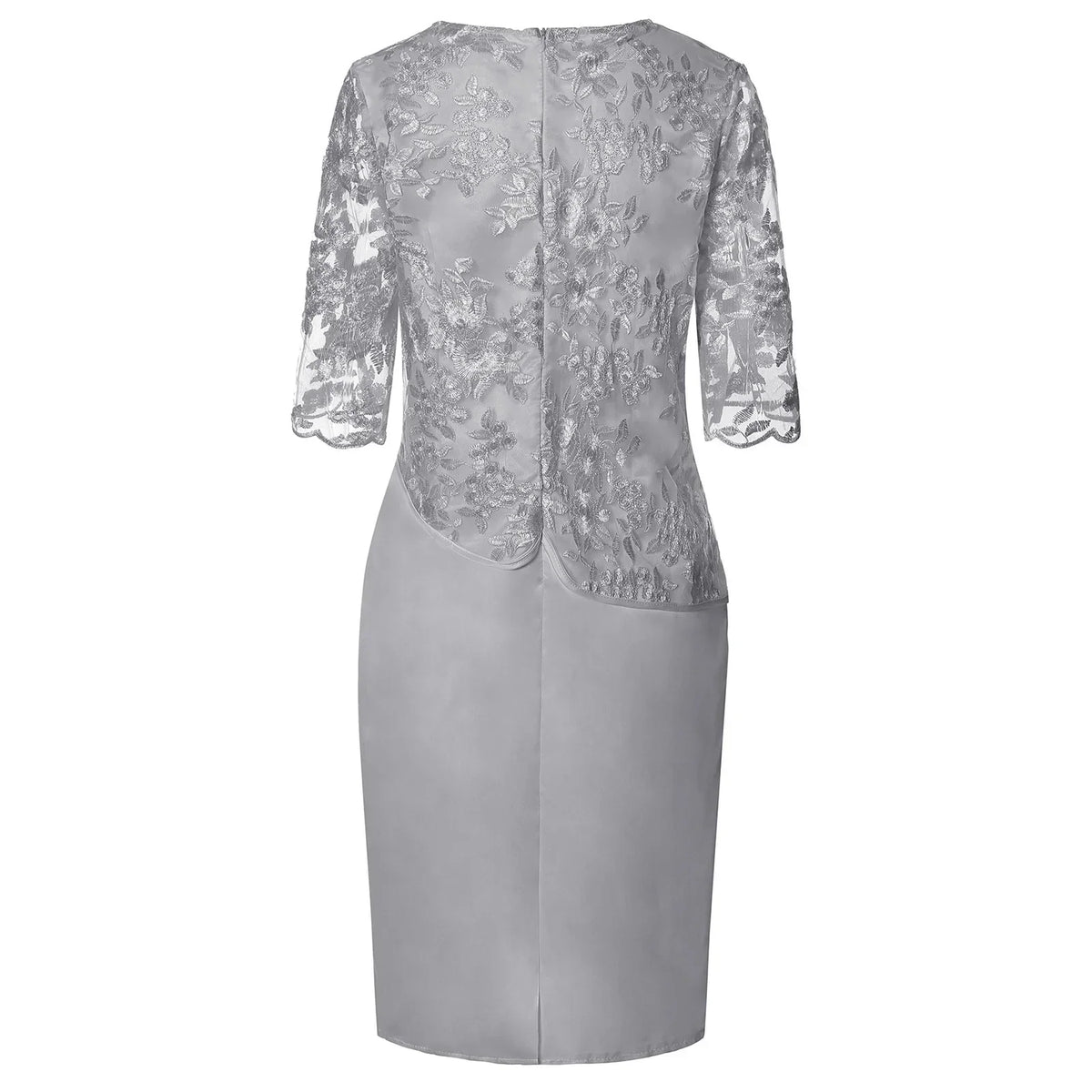 Women's Dress | Knee Length Embroidered Overlay