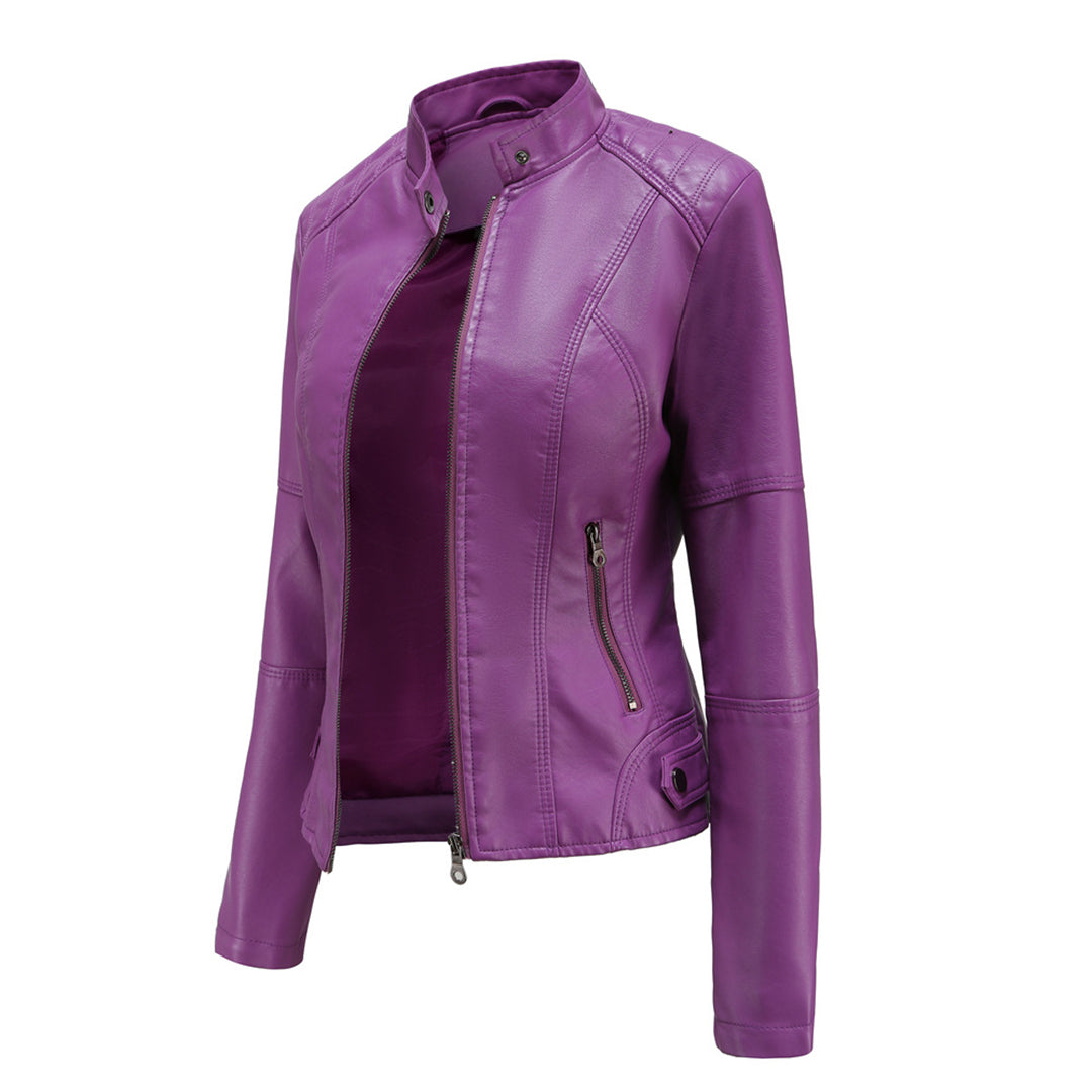Women's Jacket | Stand Collar Zipper Pockets