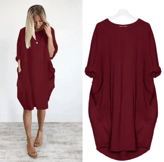 Women's Dress | Loose Shift Front Pockets Mini