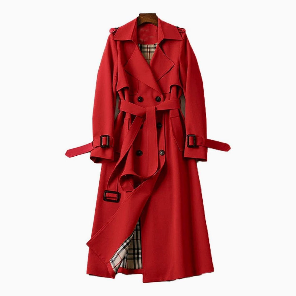 Ellie | Women's Double-Breasted Belted Longline Trench Coat