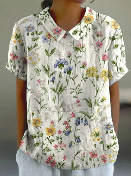 Women's Blouse | Floral Print Collar