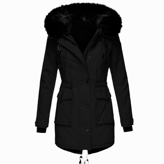 Ivy | Women's Thick Faux Fur Hooded Drawstring Parka Coat