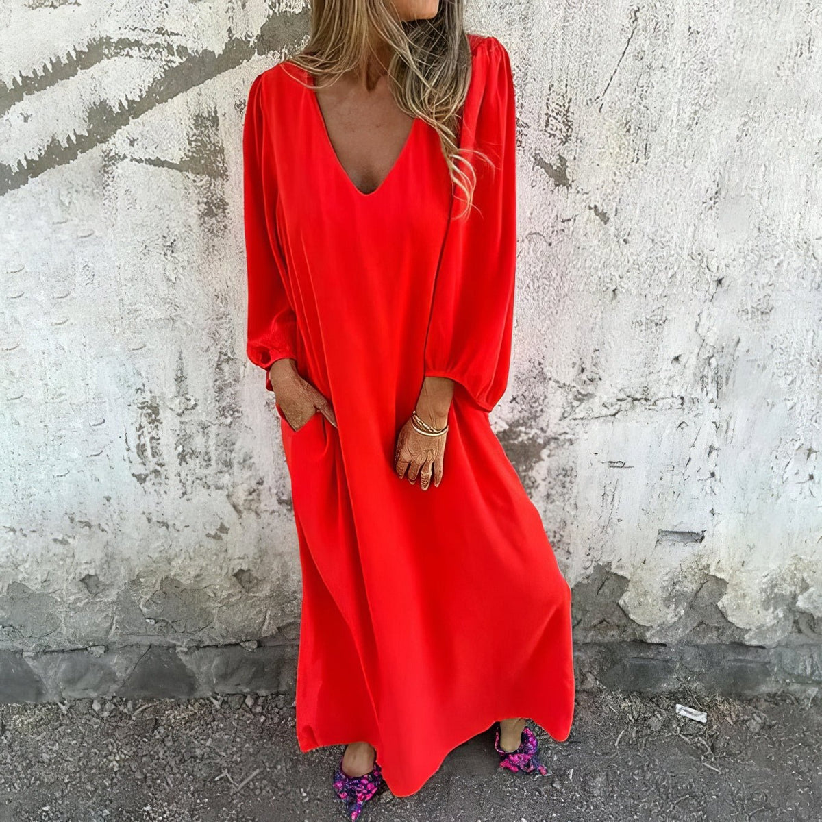 Women’s Dress | Maxi V-Neck with Pocket