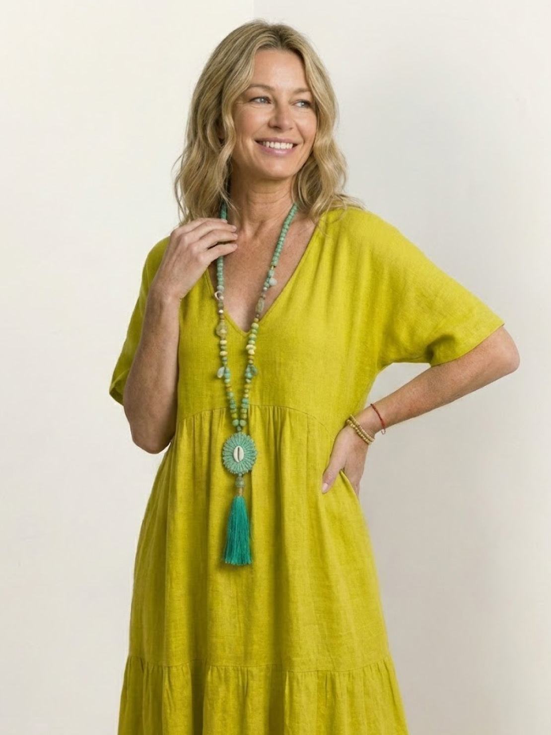 Women's Boho Maxi Dress | V-Neck Tiered
