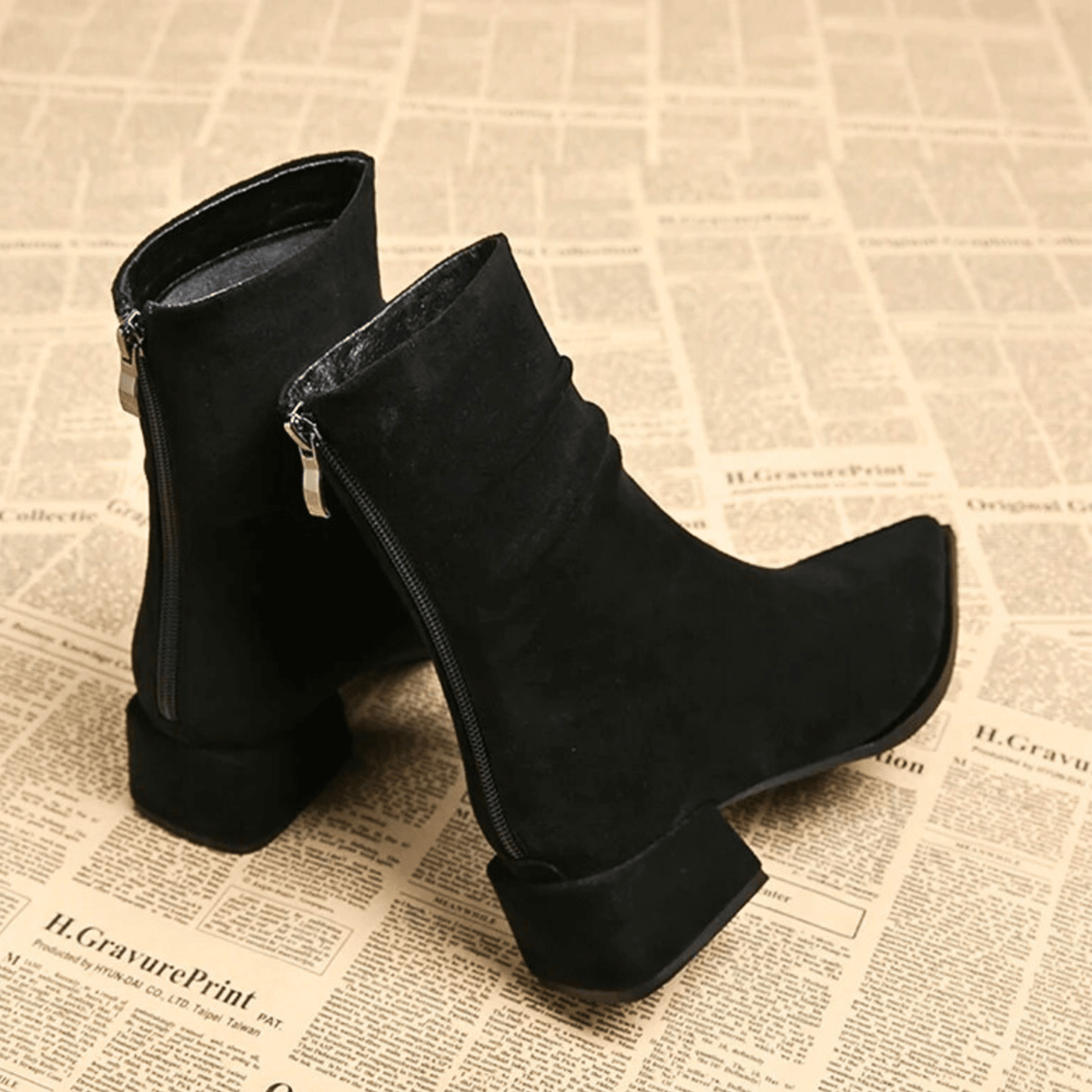 Boots For Women | Pointed Toe Ankle Block Heel