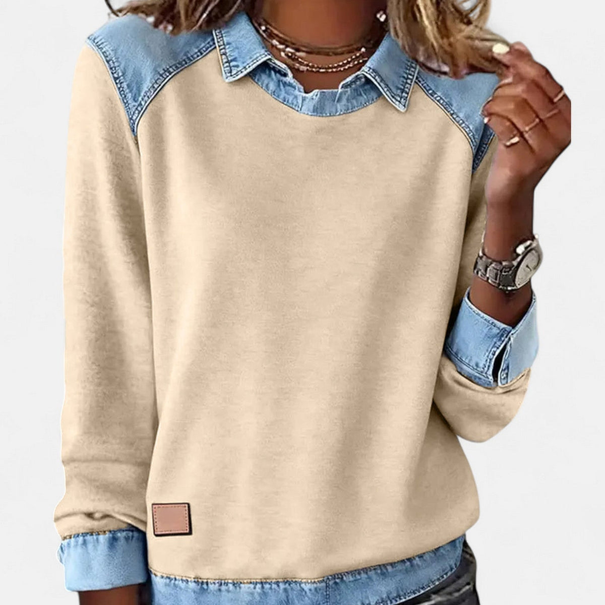 Women's Sweater | Layered Collar Detail
