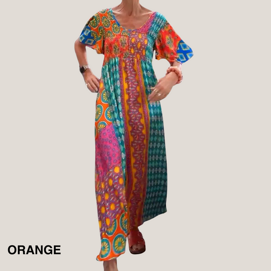Women’s Dress | Paisley Maxi Short Sleeve
