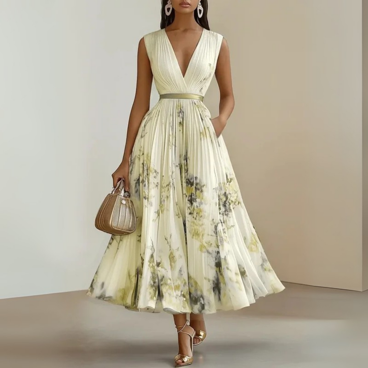 Women’s Summer Dress | Pleated Sleeveless Maxi