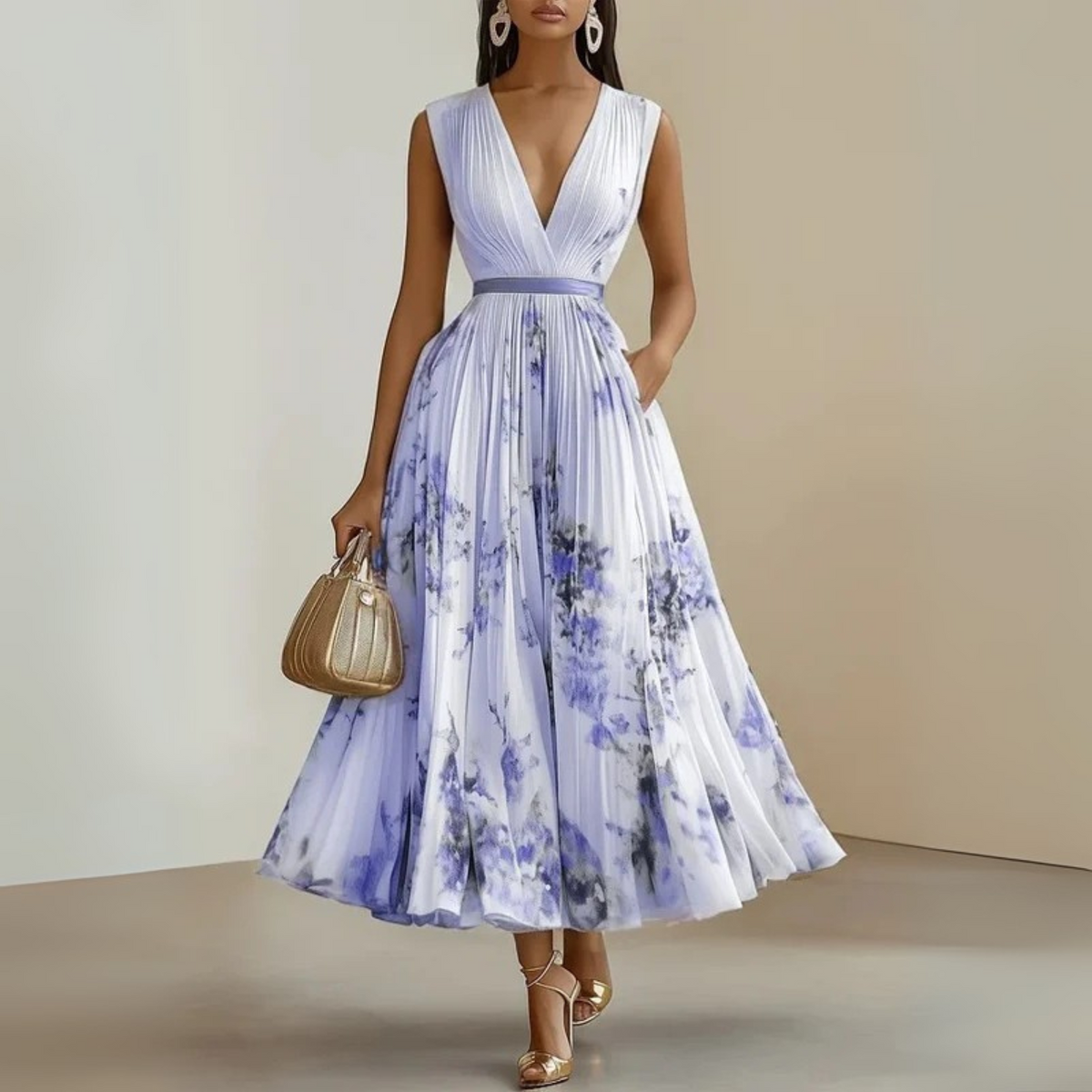 Women’s Summer Dress | Pleated Sleeveless Maxi