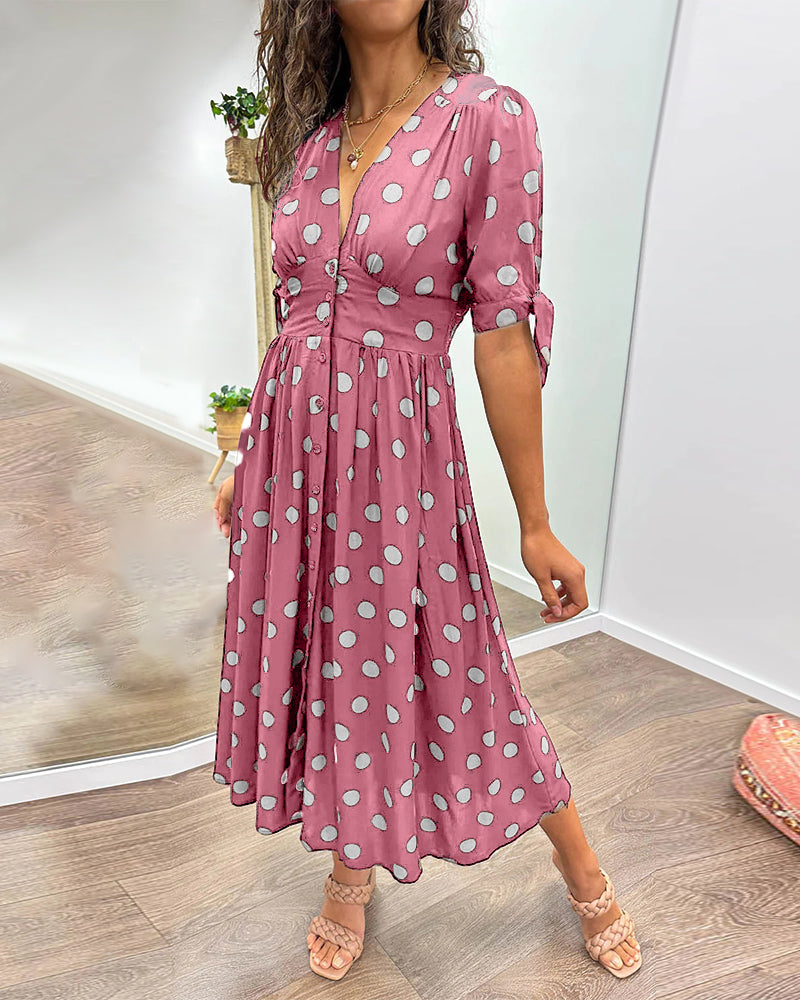 Women's Dress | Midi Polka Dot Print