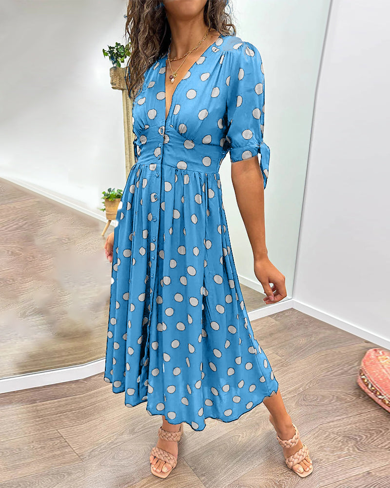 Women's Dress | Midi Polka Dot Print