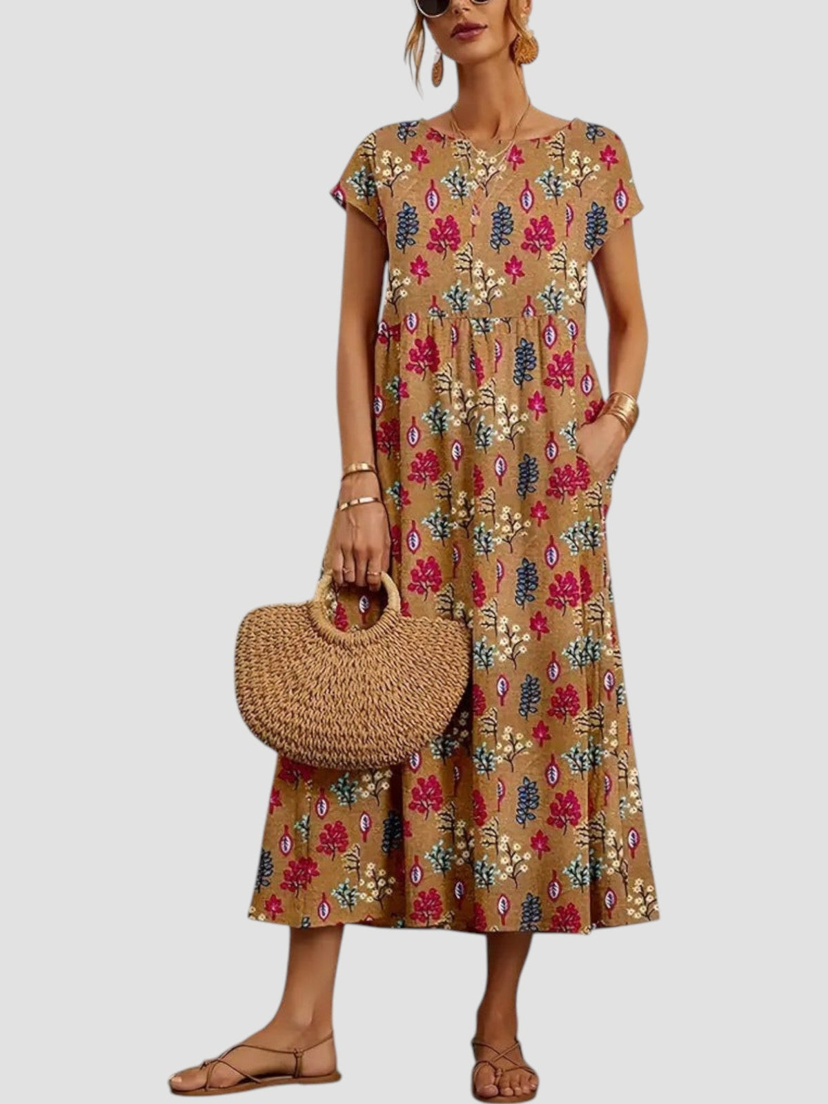 Women's Dress | Geometric Print Midi