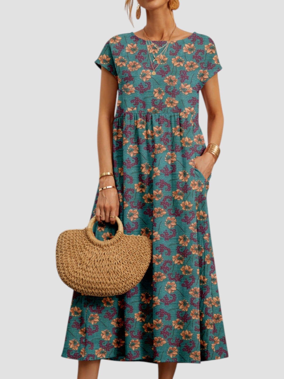 Women's Dress | Geometric Print Midi