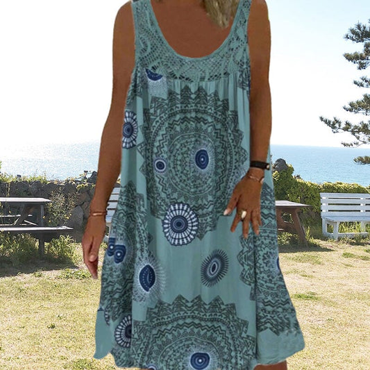 Women's Summer Dress | Geometric Print Style Midi