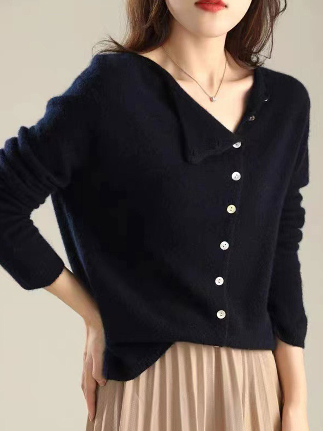 Women's Cardigan |  V-Neck Button Closure