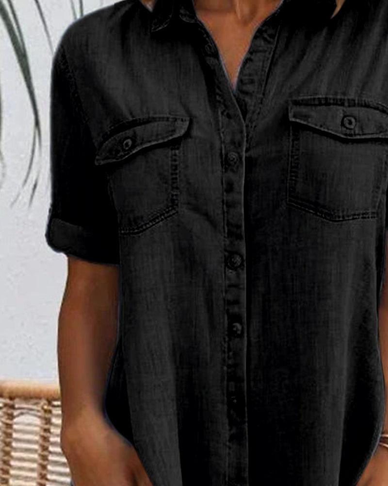 Women's Dress | Collared Button Front Pockets