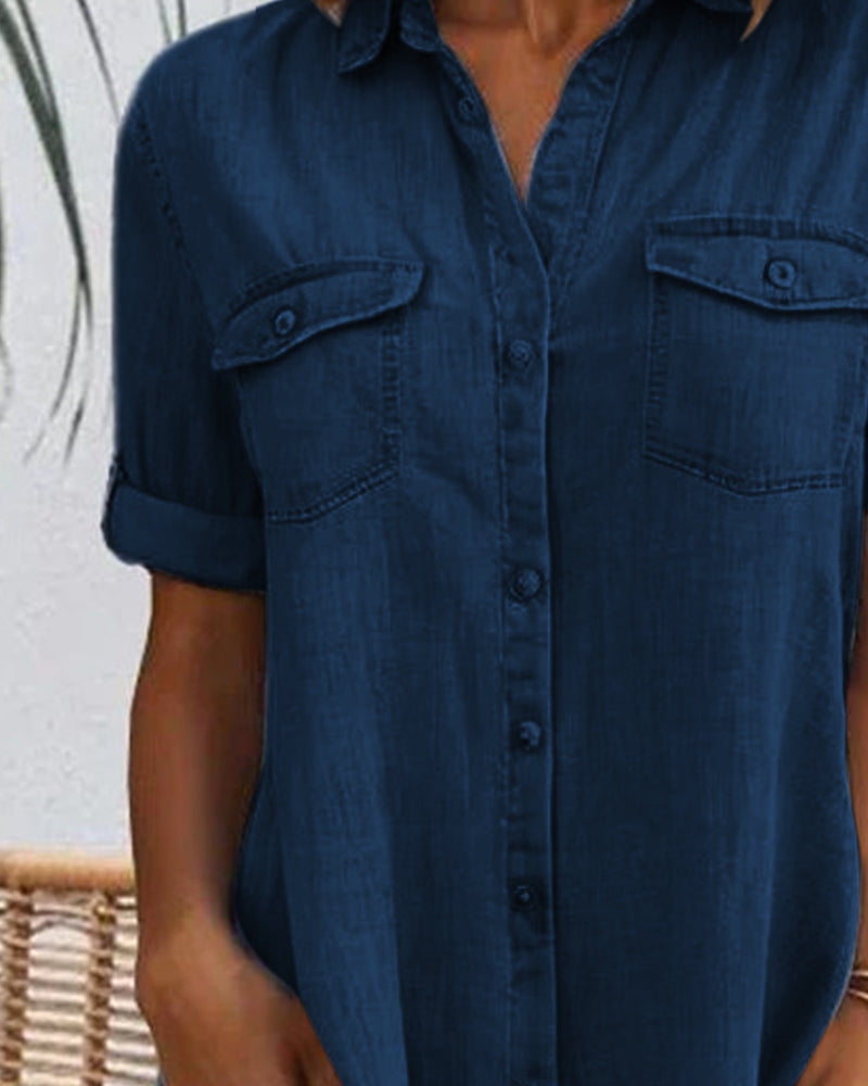 Women's Dress | Collared Button Front Pockets