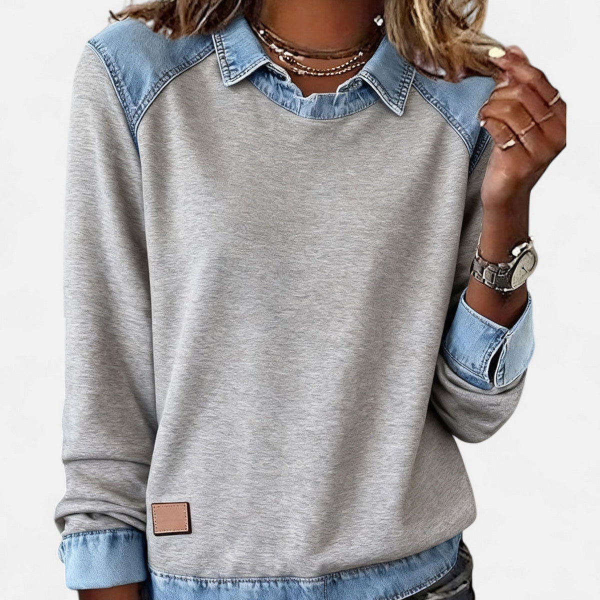 Women's Sweater | Layered Collar Detail