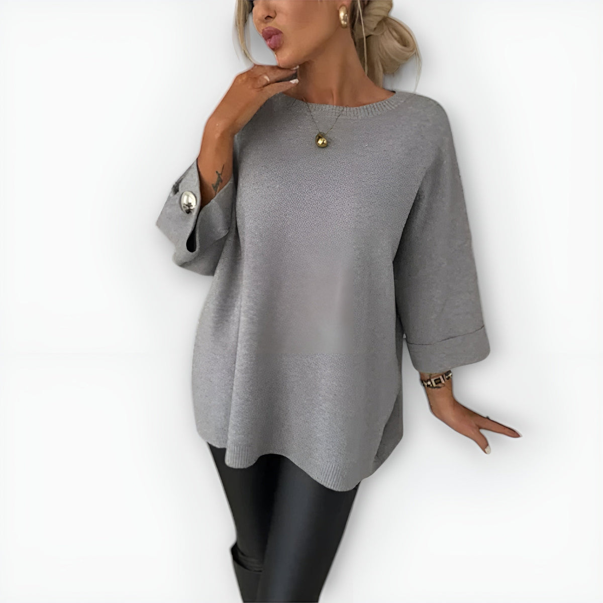 Women’s Sweater | Oversized Three-Quarter Sleeve