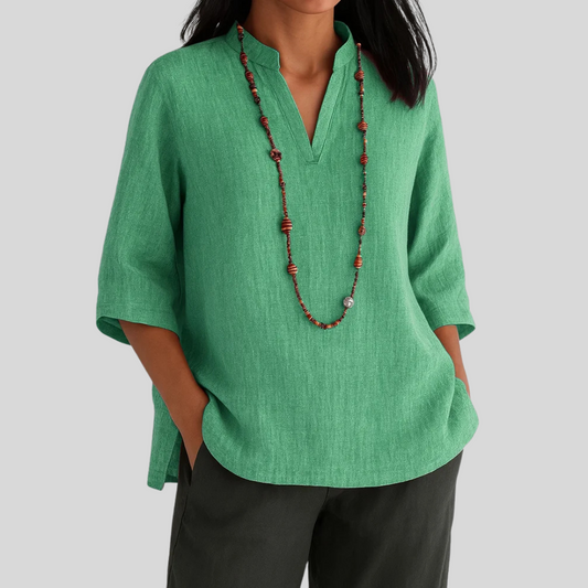 Women’s Blouse | V-Notch Three-Quarter Sleeve