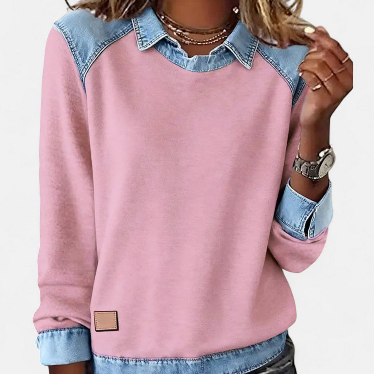 Women's Sweater | Layered Collar Detail