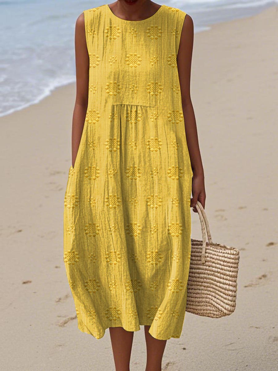 Women’s Dress | Sleeveless Midi Round Neck