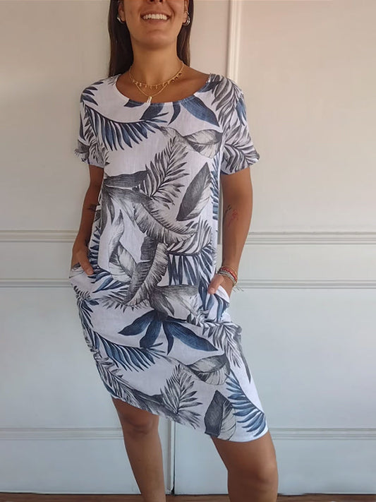 Women's Dress | Botanical Print Shift Mini