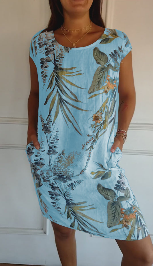 Women's Dress | Botanical Print Shift Mini