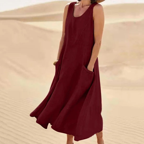 Women’s Dress | Sleeveless Pocket Midi