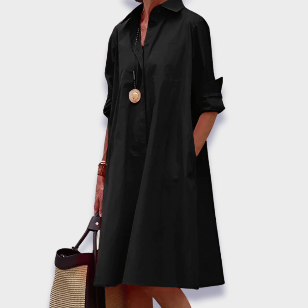 Women’s Polo Dress | Collared Midi Long Sleeve