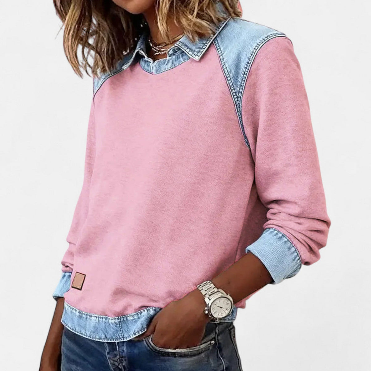 Women's Sweater | Layered Collar Detail