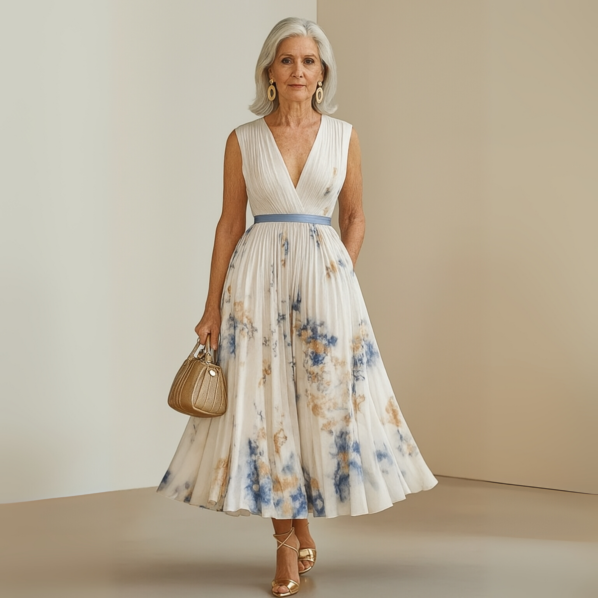Women’s Summer Dress | Pleated Sleeveless Maxi