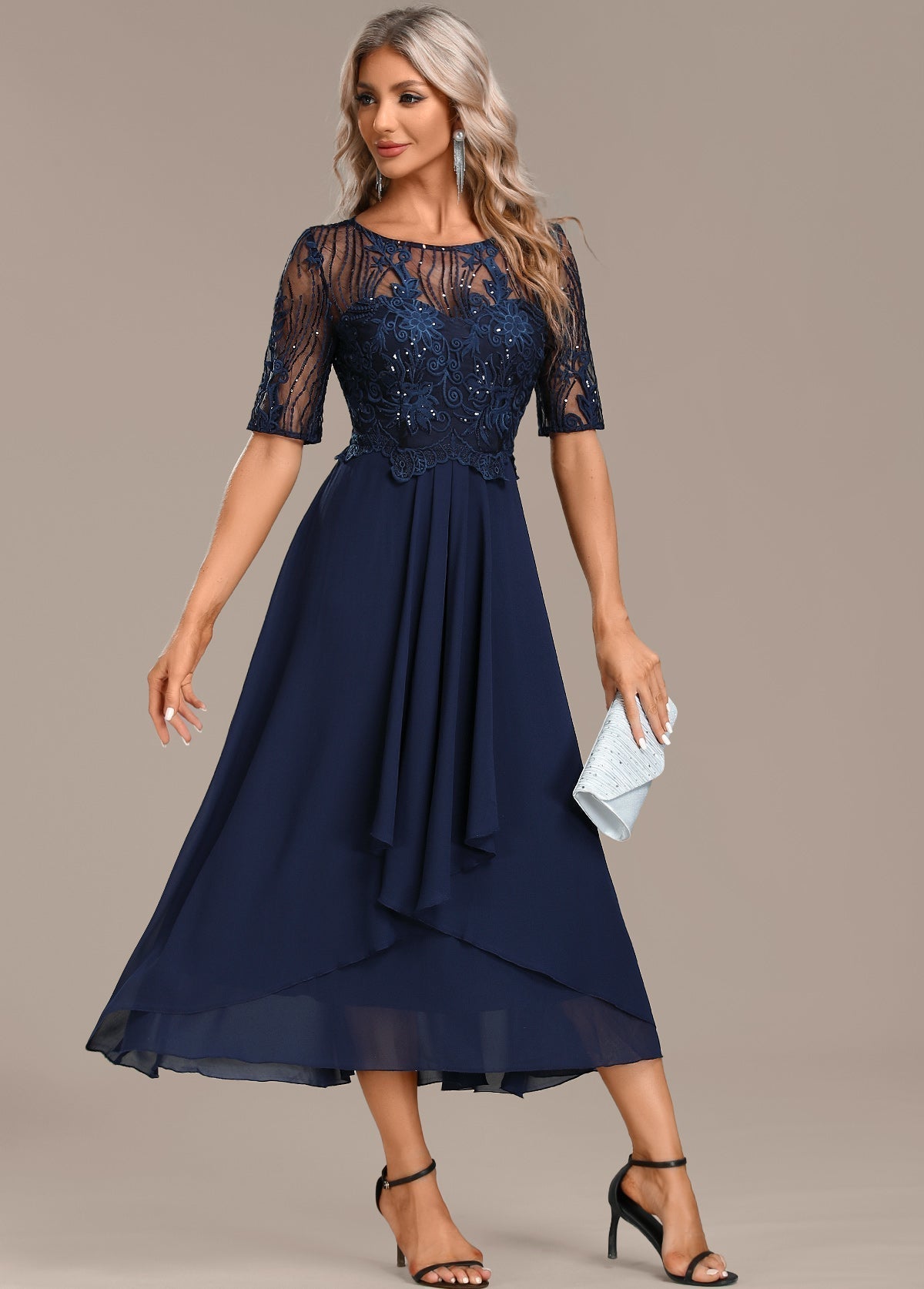 Women’s Dress | Lace Panel Midi