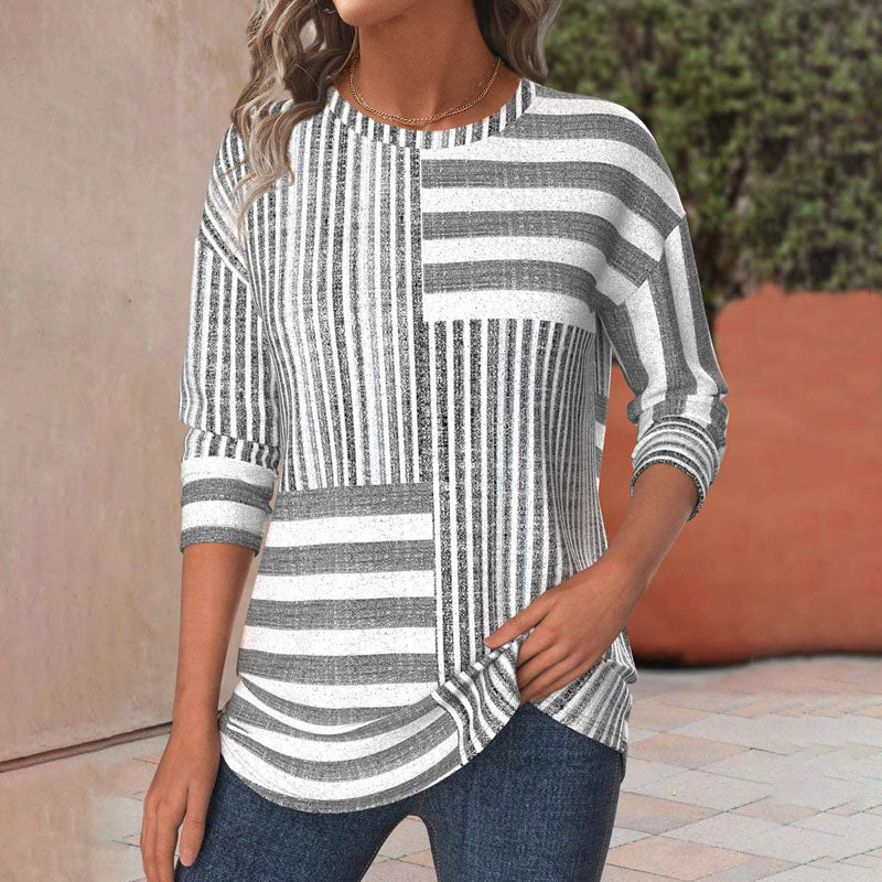Women’s Blouse | Striped Three-Quarter Sleeve