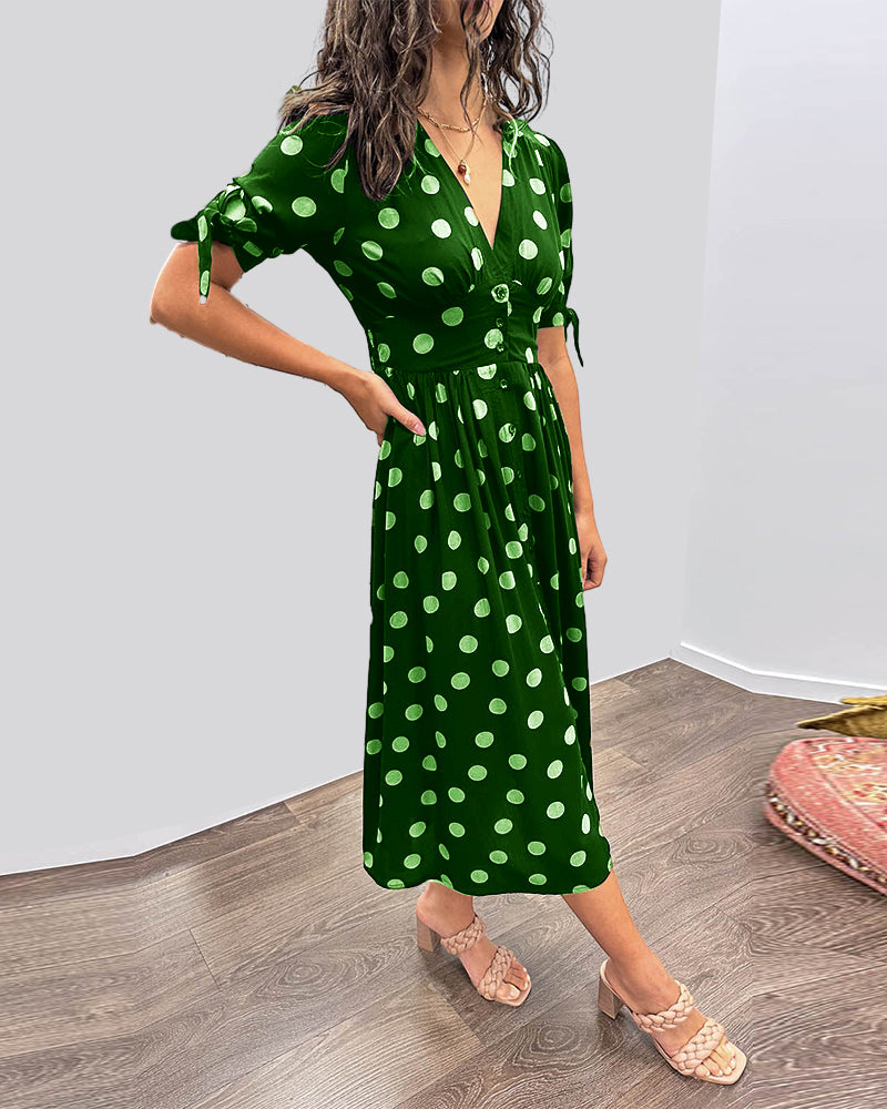 Women's Dress | Midi Polka Dot Print