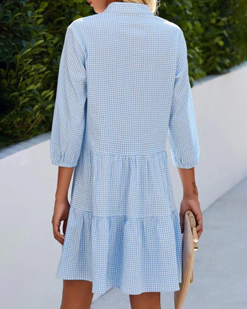Women’s Summer Dress | V-Neck Mini Button Front