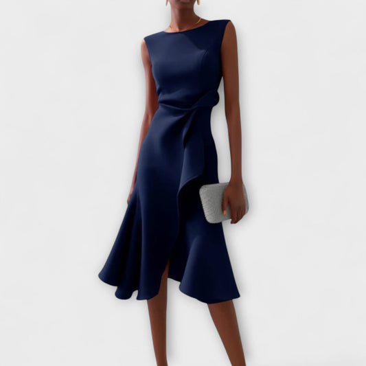 Women's Dress | Ruffle Hem Wrap Detail Midi