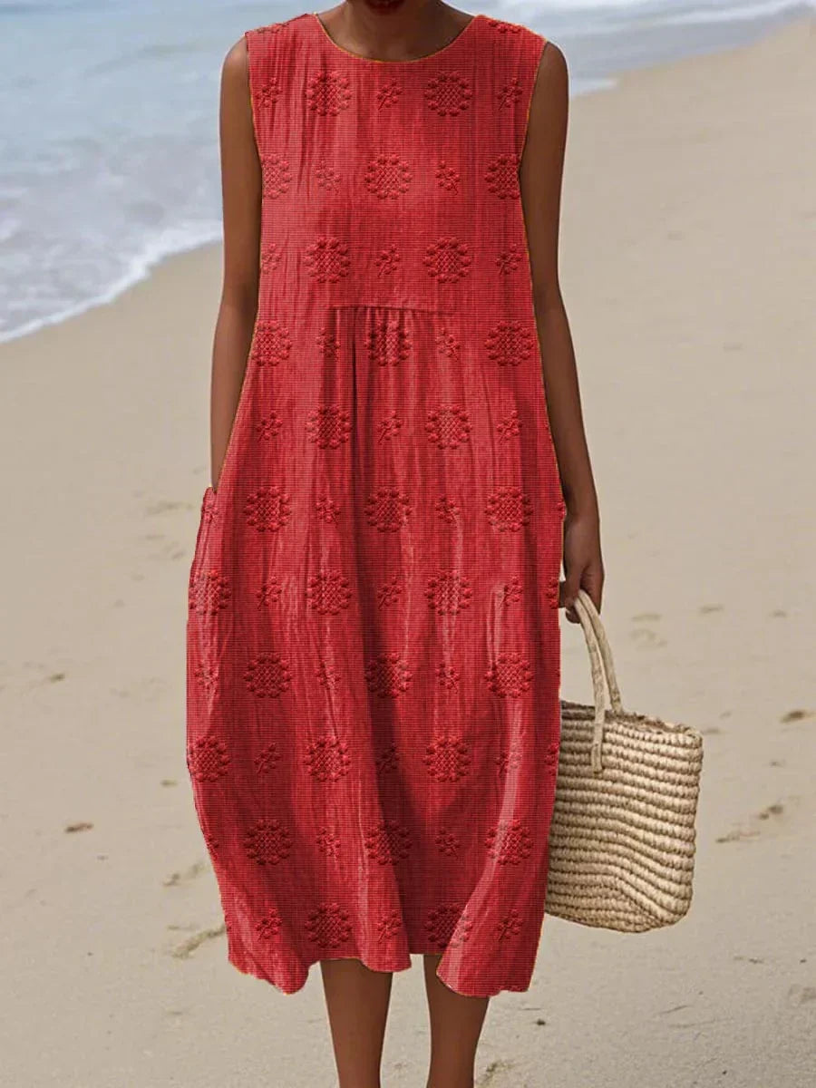 Women’s Dress | Sleeveless Midi Round Neck