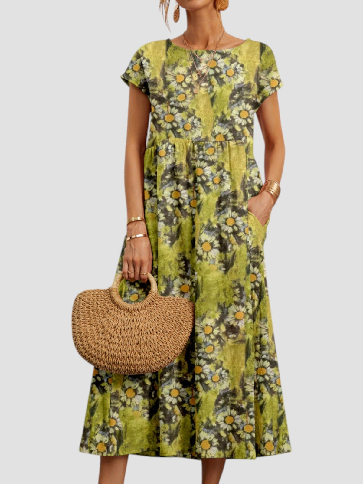 Women's Dress | Geometric Print Midi