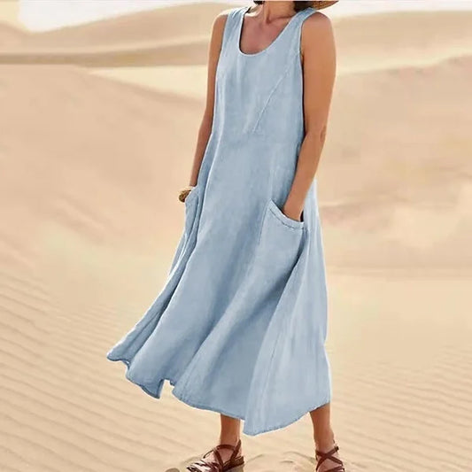 Women’s Dress | Sleeveless Pocket Midi