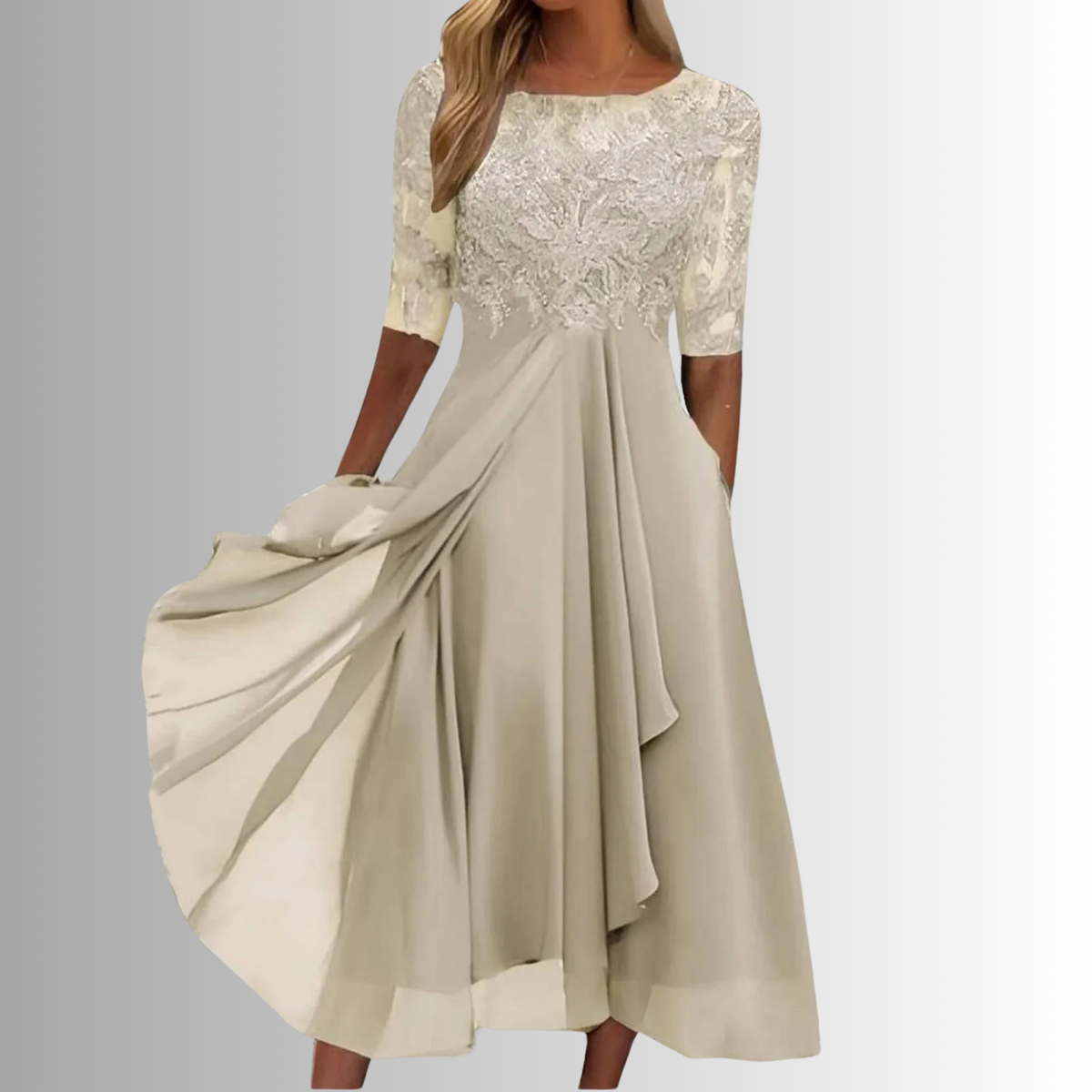 Women's Dress | Lace Top Detail Midi