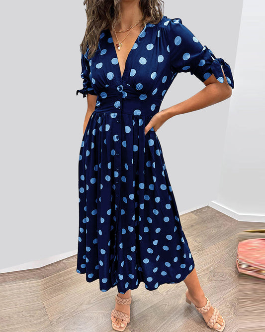 Women's Dress | Midi Polka Dot Print