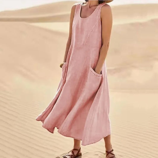 Women’s Dress | Sleeveless Pocket Midi